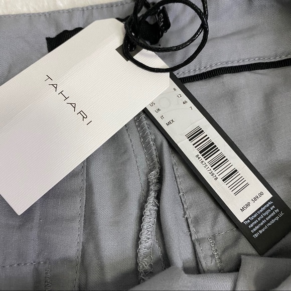 Tahari Grey Paperbag Casual Trouser Pants Size 8 - Picture 8 of 10
